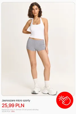 Szorty damskie micro jasnoszare Cropp promocja w Cropp