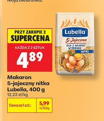 Makaron 5-jajeczny nitka Lubella promocja w Biedronka
