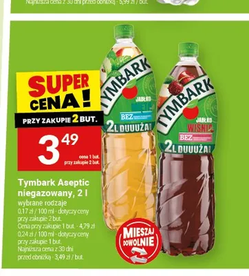 Napój niegazowany Tymbark Aseptic Jabłko Mięta promocja w Twój Market