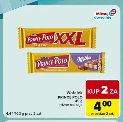 Wafelek Prince Polo Milka promocja w Carrefour Express