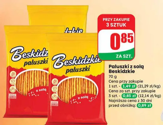 Paluszki z solą  promocja w Dino