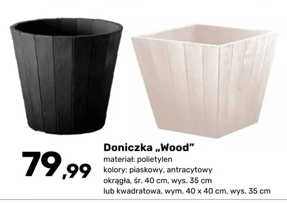 Doniczka "Wood" promocja w Bricomarche