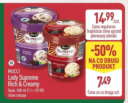 Lody Supreme Rich & Creamy promocja w Aldi