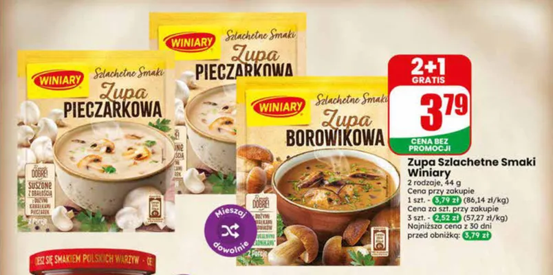 Zupa Winiary Szlachetne Smaki Pieczarkowa promocja w Dino