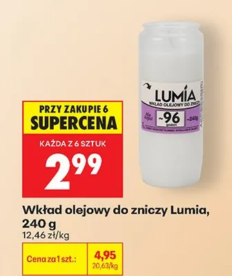 Wkład olejowy do zniczy Lumia promocja w Biedronka