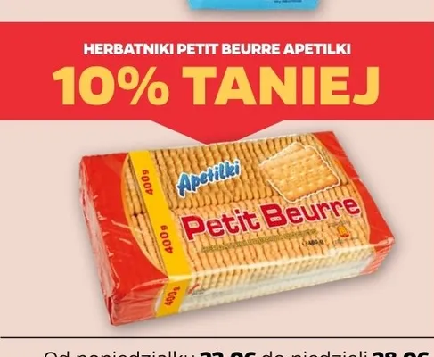 Herbatniki Petit Beurre Apetilki promocja w Netto