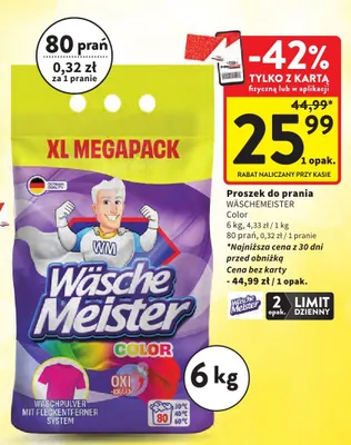 Proszek do prania WäscheMeister Color promocja w Intermarche