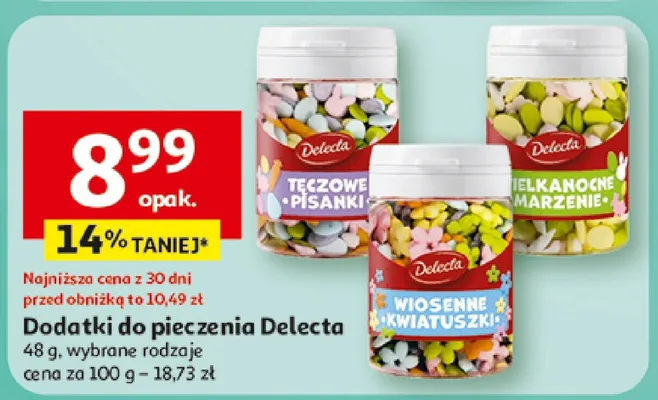 Dodatki do pieczenia Delecta, wybrane rodzaje promocja w Auchan