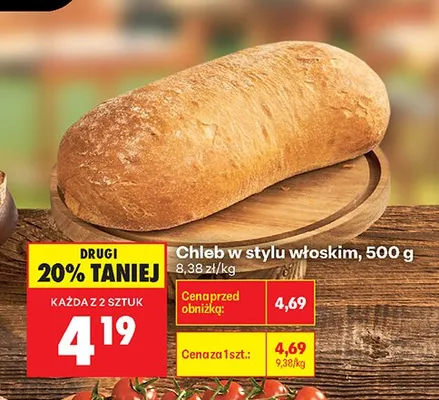 Chleb w stylu włoskim promocja w Biedronka