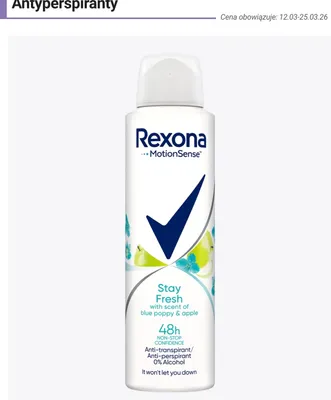 Antyperspirant Stay Fresh w sprayu, 48h, Blue Poppy & Apple promocja w Rossmann