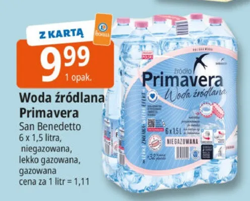 Woda źródlana Primavera promocja w Leclerc