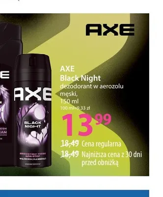 Dezodorant w aerozolu męski Black Night Axe promocja w Hebe