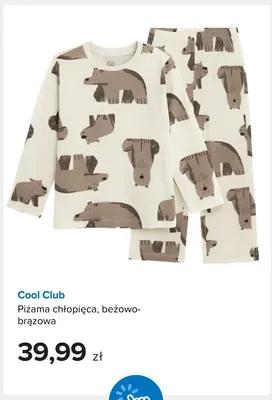 Piżama chłopięca beżowo-brązowa Cool Club promocja w Smyk