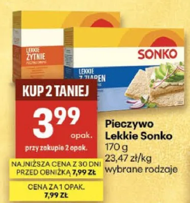 Pieczywo Lekkie Sonko promocja w Delikatesy Centrum