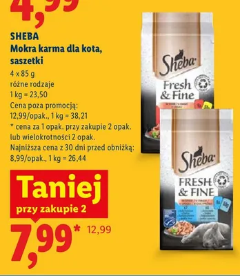 Mokra karma dla kota saszetki Sheba promocja w Lidl