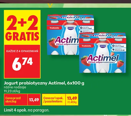Jogurt probiotyczny Danone Actimel 6-pak 100 g promocja w Biedronka