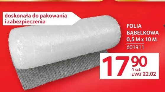 Folia bąbelkowa 0,5m x 10m promocja w Selgros