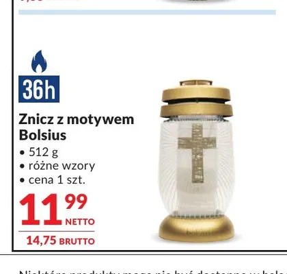 Znicz z motywem Bolsius promocja w Makro