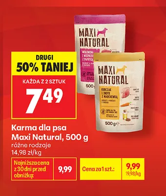 Karma dla psa Maxi Natural promocja w Biedronka