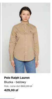 Bluzka Polo Ralph Lauren beżowa promocja w Lounge by Zalando