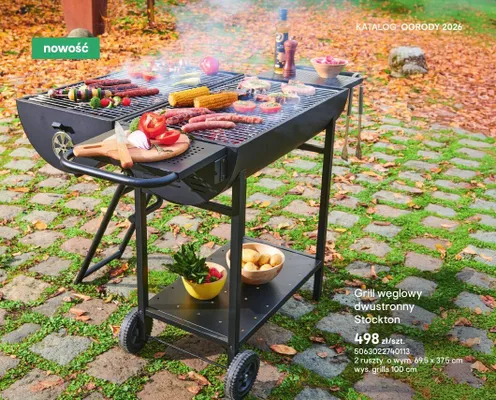 Grill węglowy dwustronny Stockton promocja w Castorama