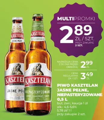 Piwo Kasztelan niepasteryzowane promocja w Duży Ben