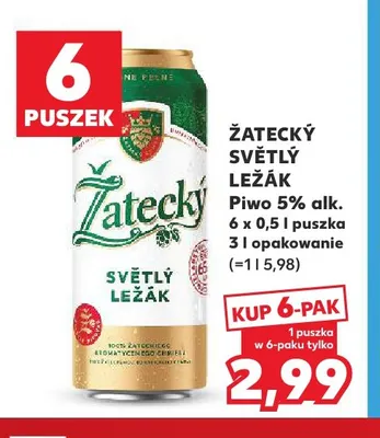 Piwo Žatecký Světlý Ležák 6-pak promocja w Kaufland