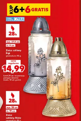 Znicz szklany z-384 promocja w Kaufland