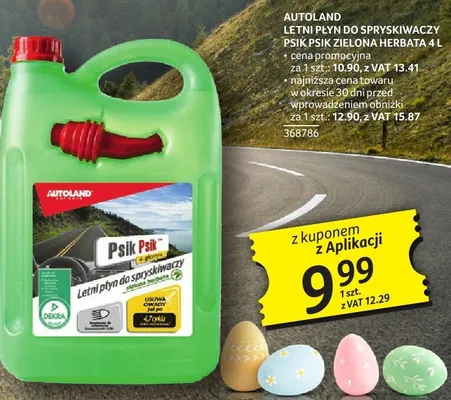 Płyn do spryskiwaczy Autoland Psik Psik Zielona Herbata 4L promocja w Selgros