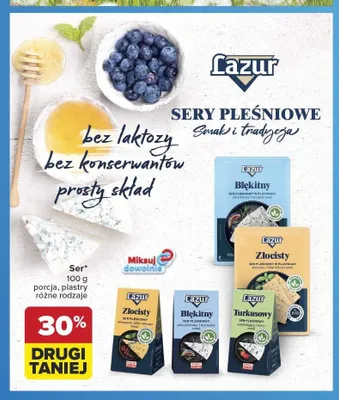 Ser pleśniowy Lazur Turkusowy w plastrach promocja w Carrefour