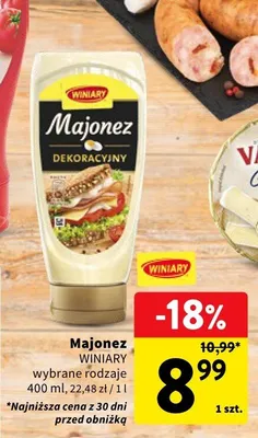 Majonez Winiary dekoracyjny wybrane rodzaje promocja w Intermarche