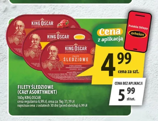 Filety śledziowe King Oscar promocja w Arhelan