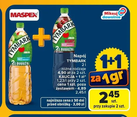 Napój Tymbark jabłko-mięta promocja w Carrefour