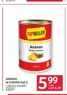 Ananas w syropie kawałki Topseller promocja w Selgros