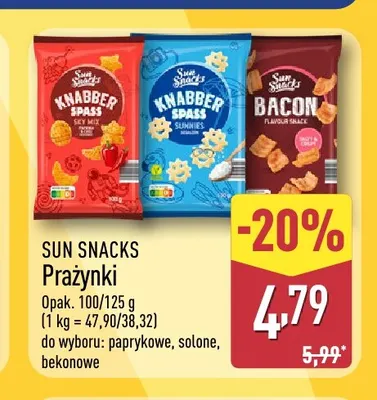 Prażynki paprykowe Sun Snacks promocja w Aldi