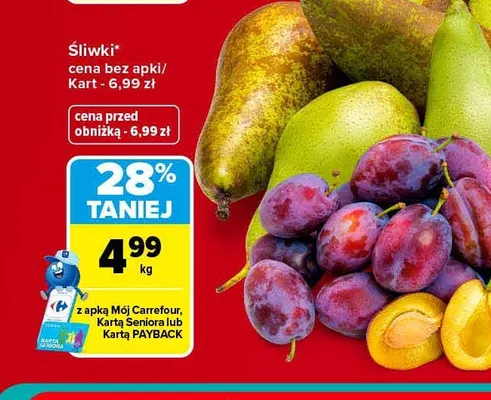 Śliwki promocja w Carrefour Market