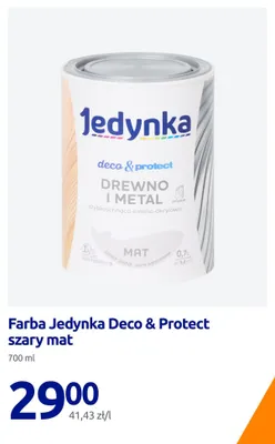 Farba Jedynka Deco & Protect szary mat promocja w Action
