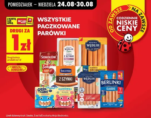 Parówki z szynki Tarczyński Premium promocja w Biedronka