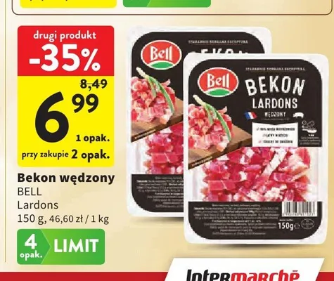 Bekon wędzony Bell Lardons promocja w Intermarche