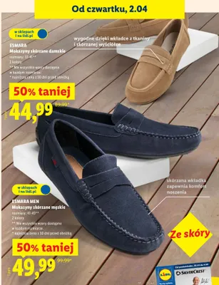 Mokasyny skórzane damskie promocja w Lidl