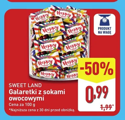 Galaretki z sokami owocowymi Sweet Land promocja w Aldi