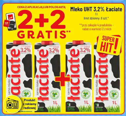 Mleko UHT Łaciate 3,2% promocja w POLOmarket