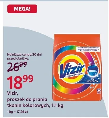 Proszek do prania tkanin kolorowych Vizir promocja w Rossmann