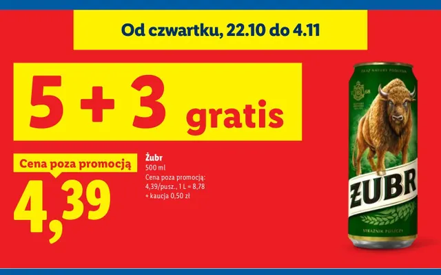 Piwo Żubr promocja w Lidl