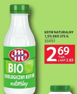 Kefir naturalny 1,5% Eko Mlekovita Bio 324751 promocja w Selgros