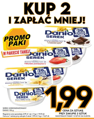 Serek homogenizowany Danio truskawkowy promocja w Kupiec