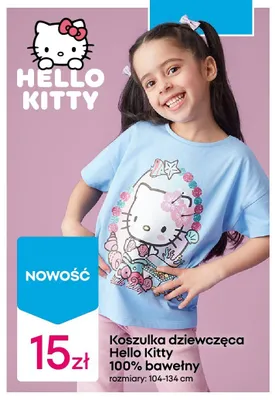 Koszulka dziewczęca Hello Kitty 100% bawełny promocja w Pepco