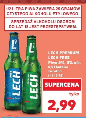 Piwo bezalkoholowe Lech Free promocja w Kaufland