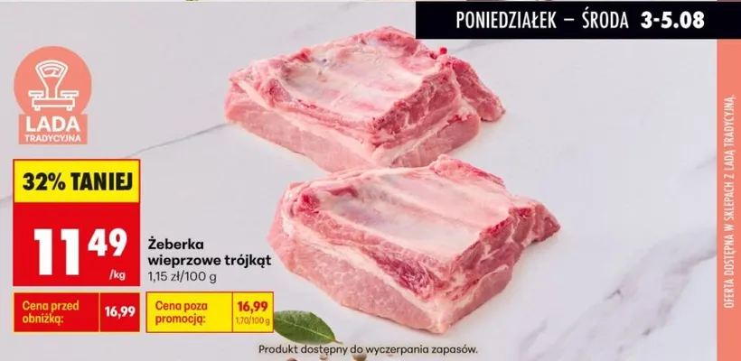 Żeberka wieprzowe trójkąt promocja w Biedronka