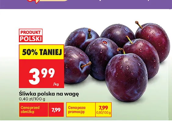 Śliwki polskie promocja w Biedronka